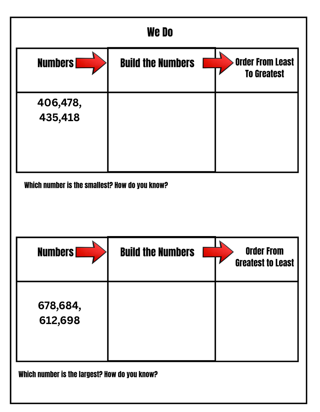 2nd Grade Number Sense Guided Notes