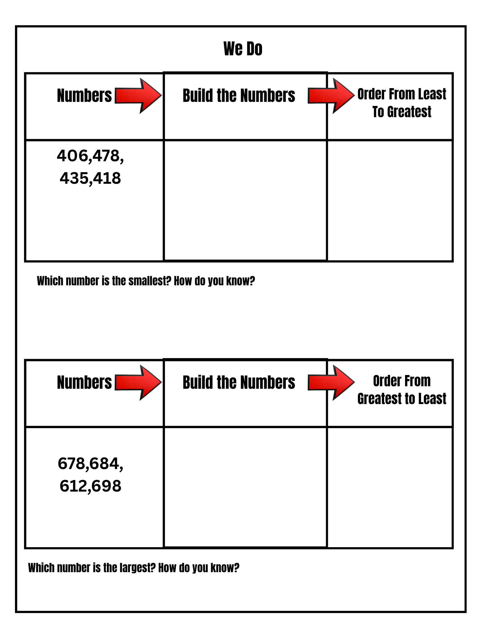 2nd Grade Number Sense Guided Notes