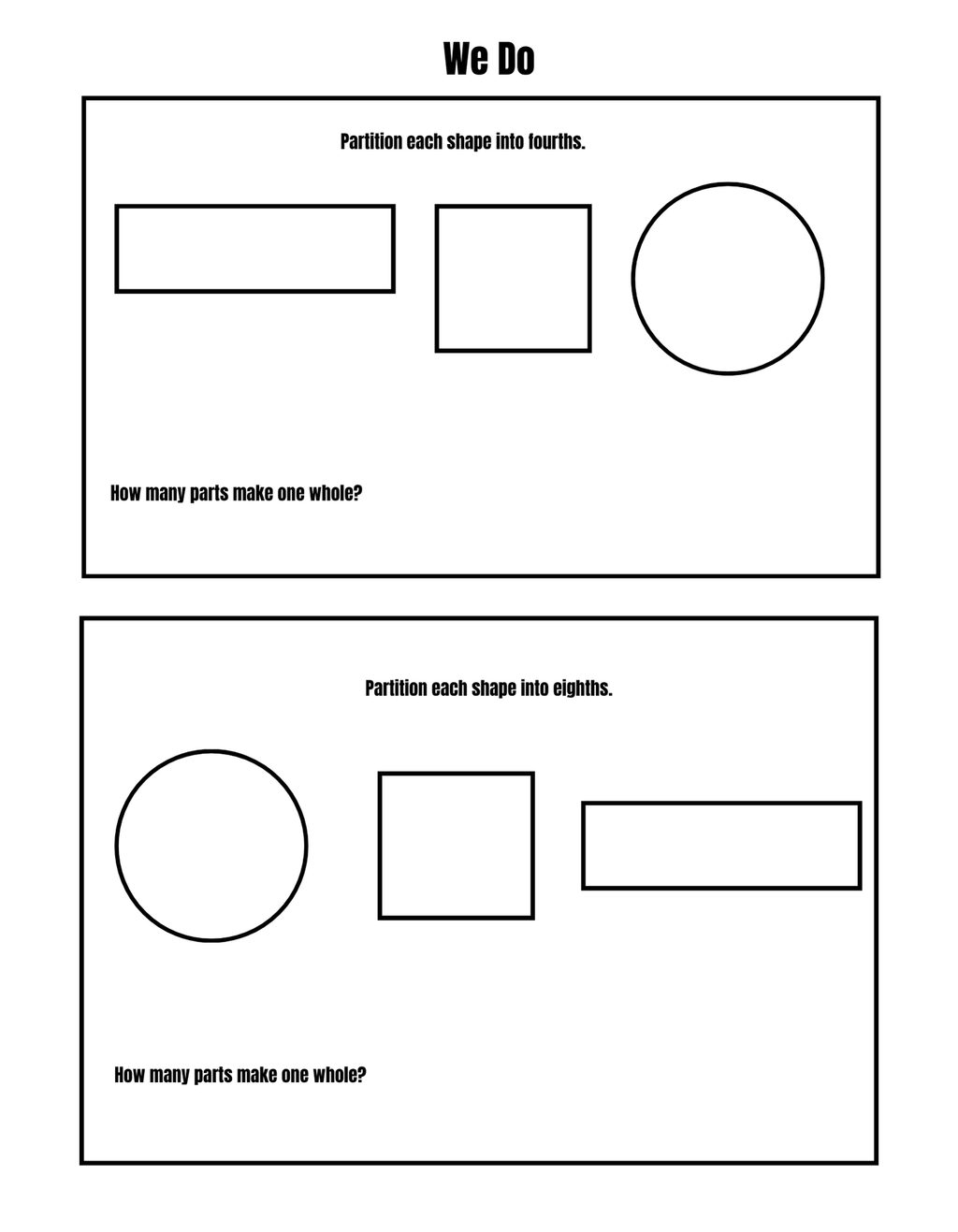 2nd Grade Fraction Guided Notes